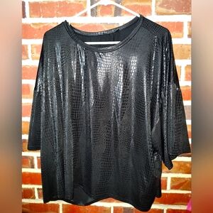 Plus Wet Look Reptile Crocodile Alligator Tee 2xl